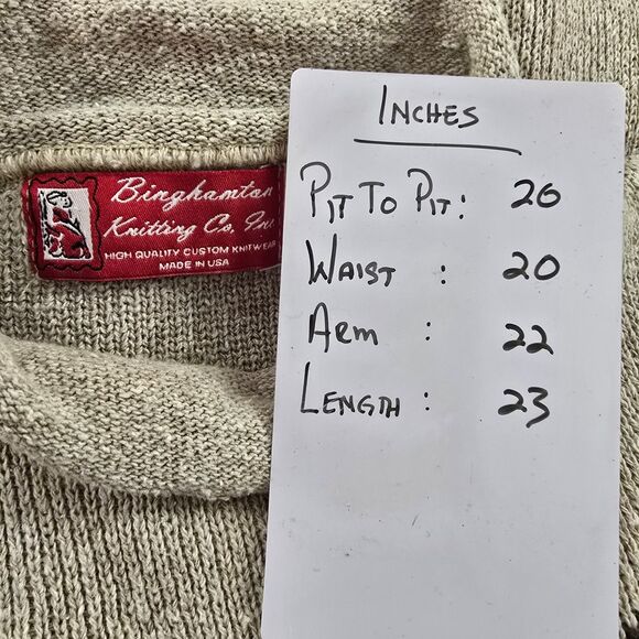 Vintage Binghamton Rudolph Sweater Womens S Beige Reindeer Mock Neck Holiday USA - Picture 6 of 9